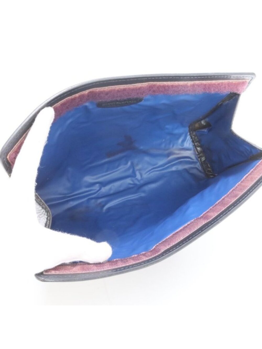 Gucci Vintage GG Supreme Leather Clutch Pouch Commuting Business Navy Ree - Picture 6 of 9